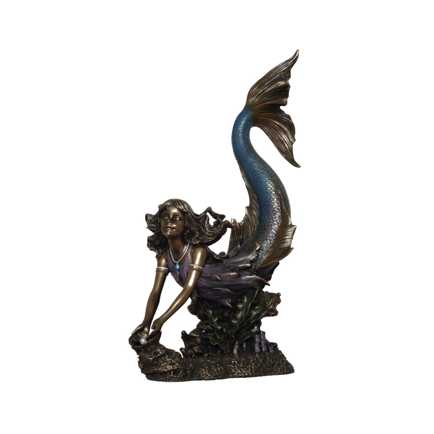 VERONESE DESIGNS BRONZE MERMAID INFANT FIGURINE