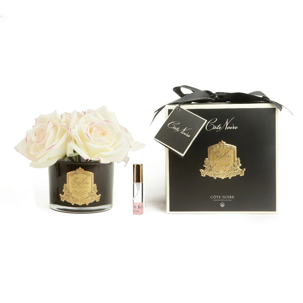 COTE NOIRE PERFUMED NATURAL TOUCH FIVE ROSES BLACK GLASS IN PINK BLUSH