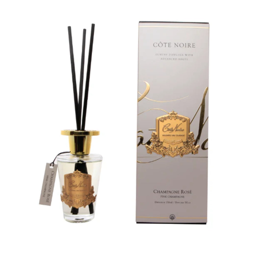 COTE NOIRE DIFFUSER LARGE 150ML GOLD BADGE PINK CHAMPAGNE