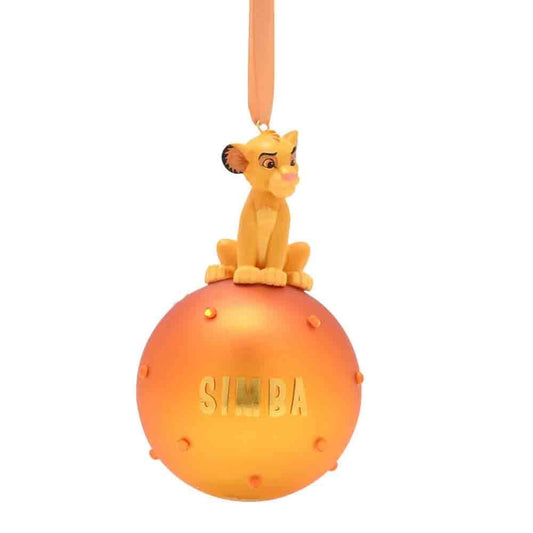 DISNEY WIDDOP & CO. CHRISTMAS SIMBA ON GLASS BAUBLE