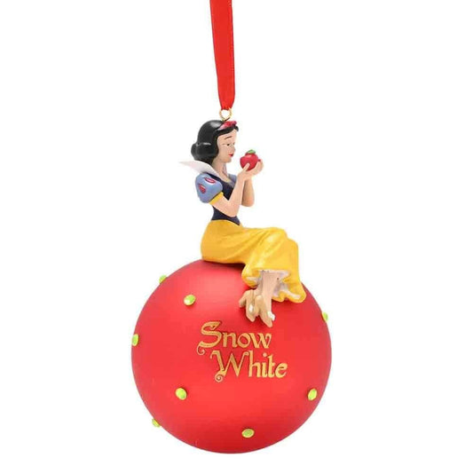 DISNEY WIDDOP & CO. CHRISTMAS SNOW WHITE ON GLASS BAUBLE