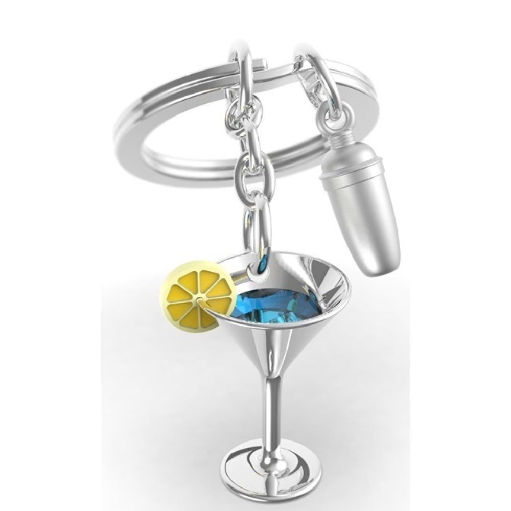 THE RUSSELL COLLECTION KEYCHAIN METAL COCKTAIL GLASS & SHAKER