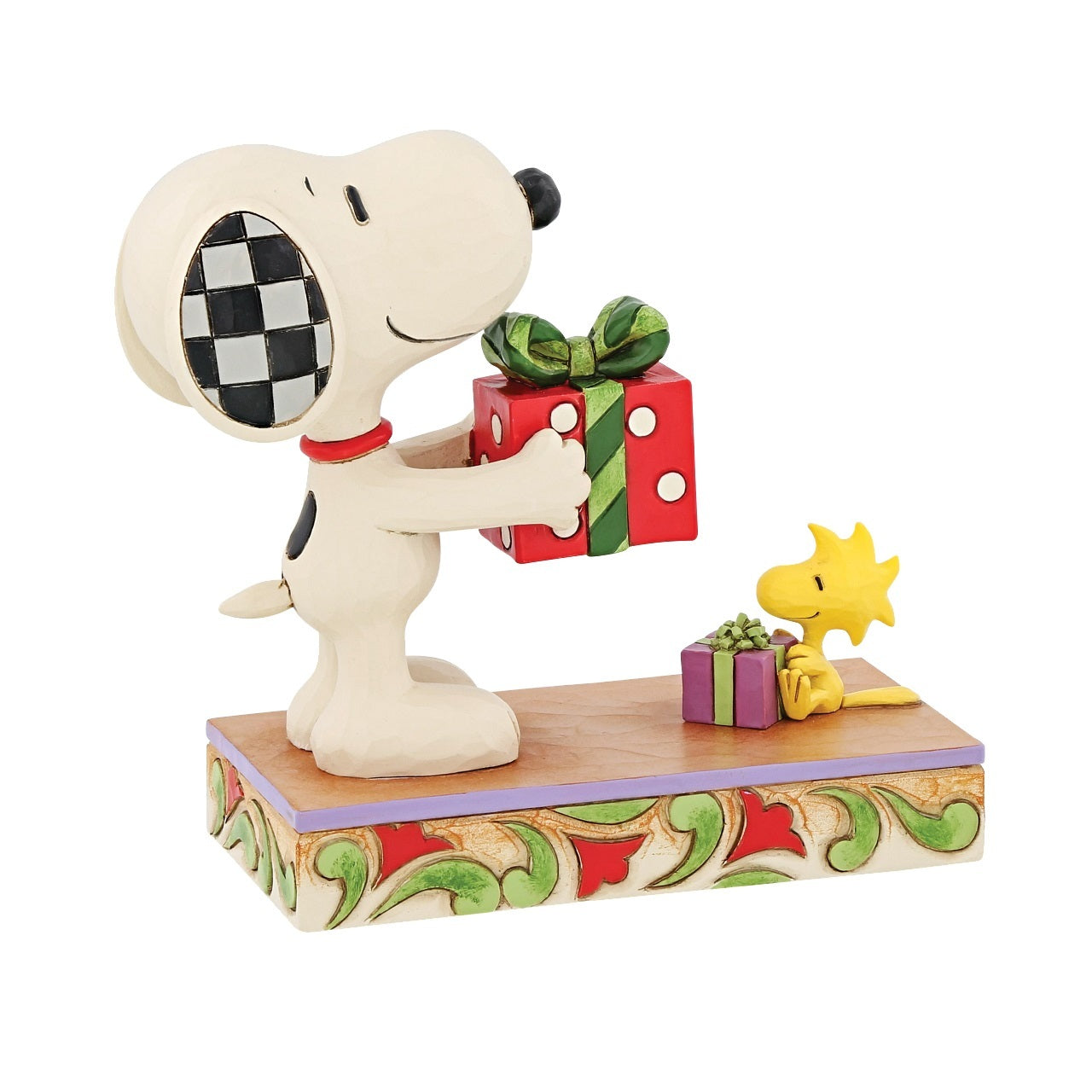 PEANUTS BY JIM SHORE CHRISTMAS SNOOPY & WOODSTOCK WITH GIFTS