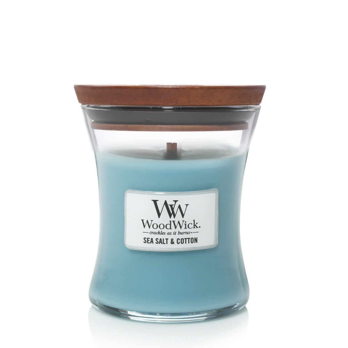 WOODWICK CANDLE MEDIUM SEA SALT AND COTTON