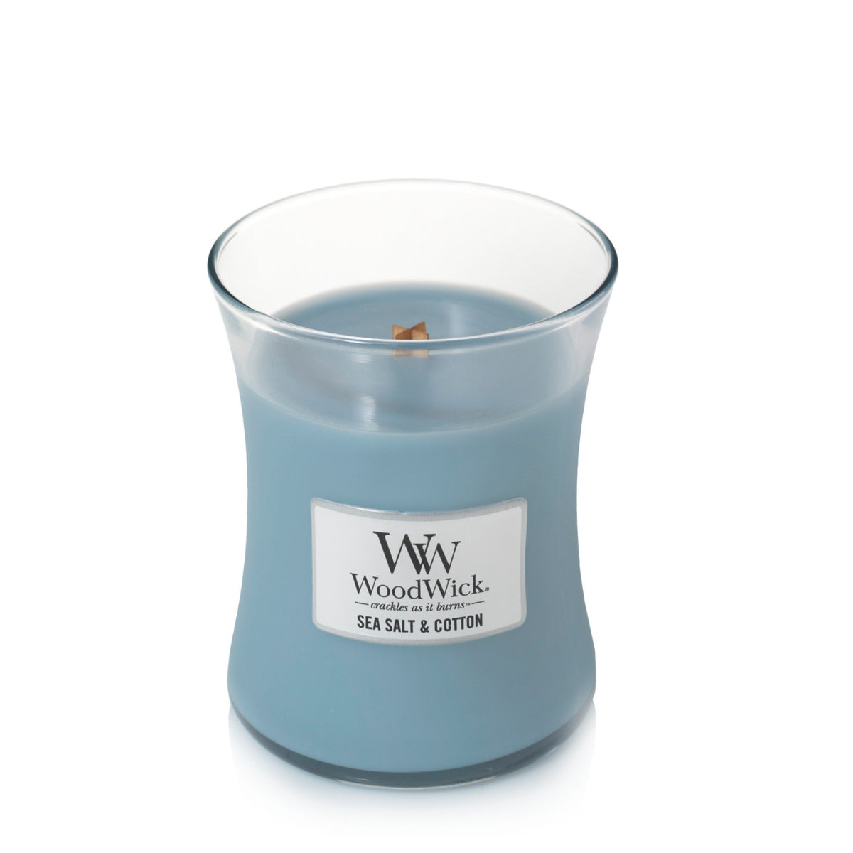 WOODWICK CANDLE MEDIUM SEA SALT AND COTTON