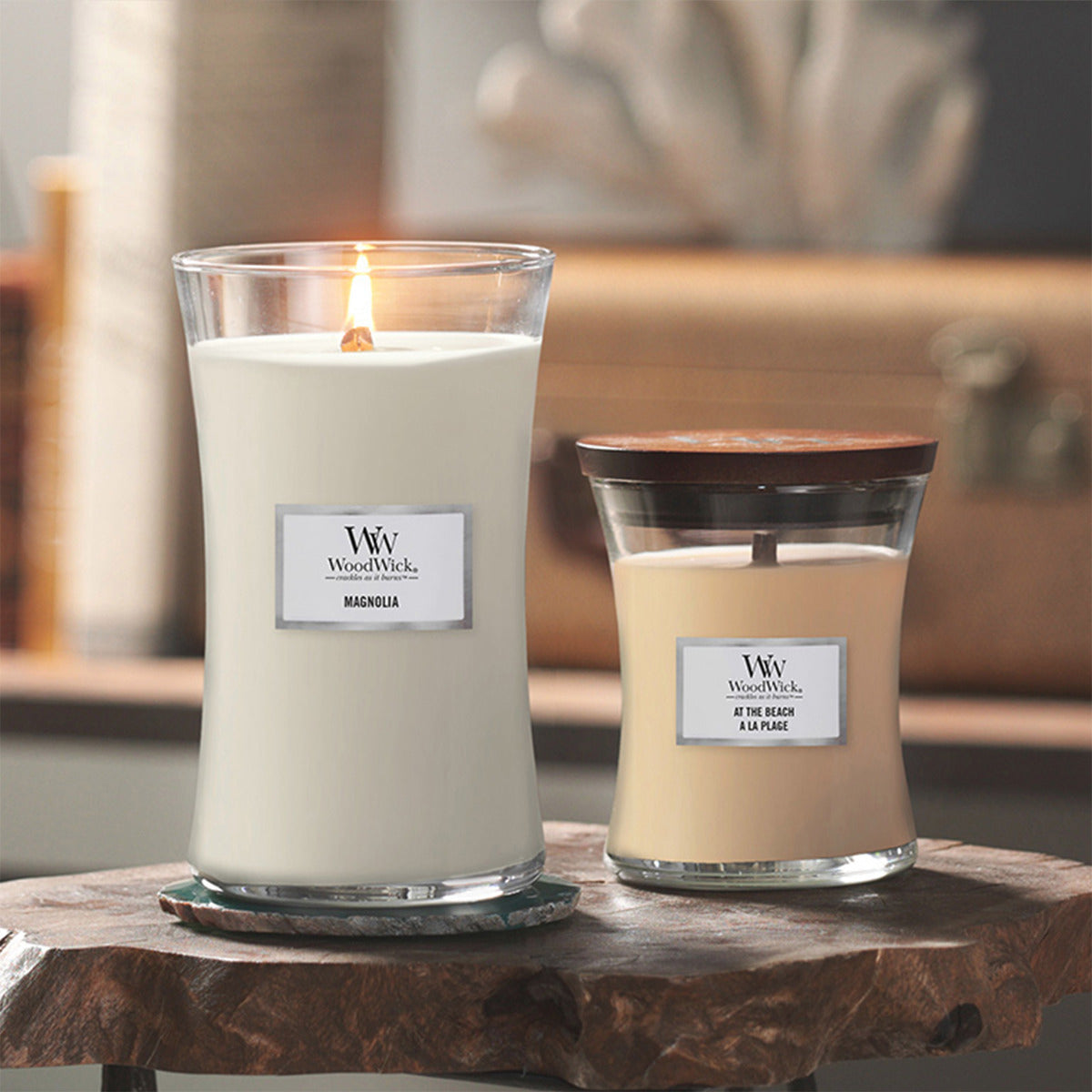 WOODWICK CANDLE MEDIUM AT THE BEACH