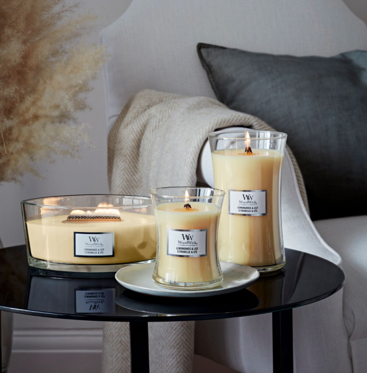 WOODWICK CANDLE LARGE LEMONGRASS & LILY