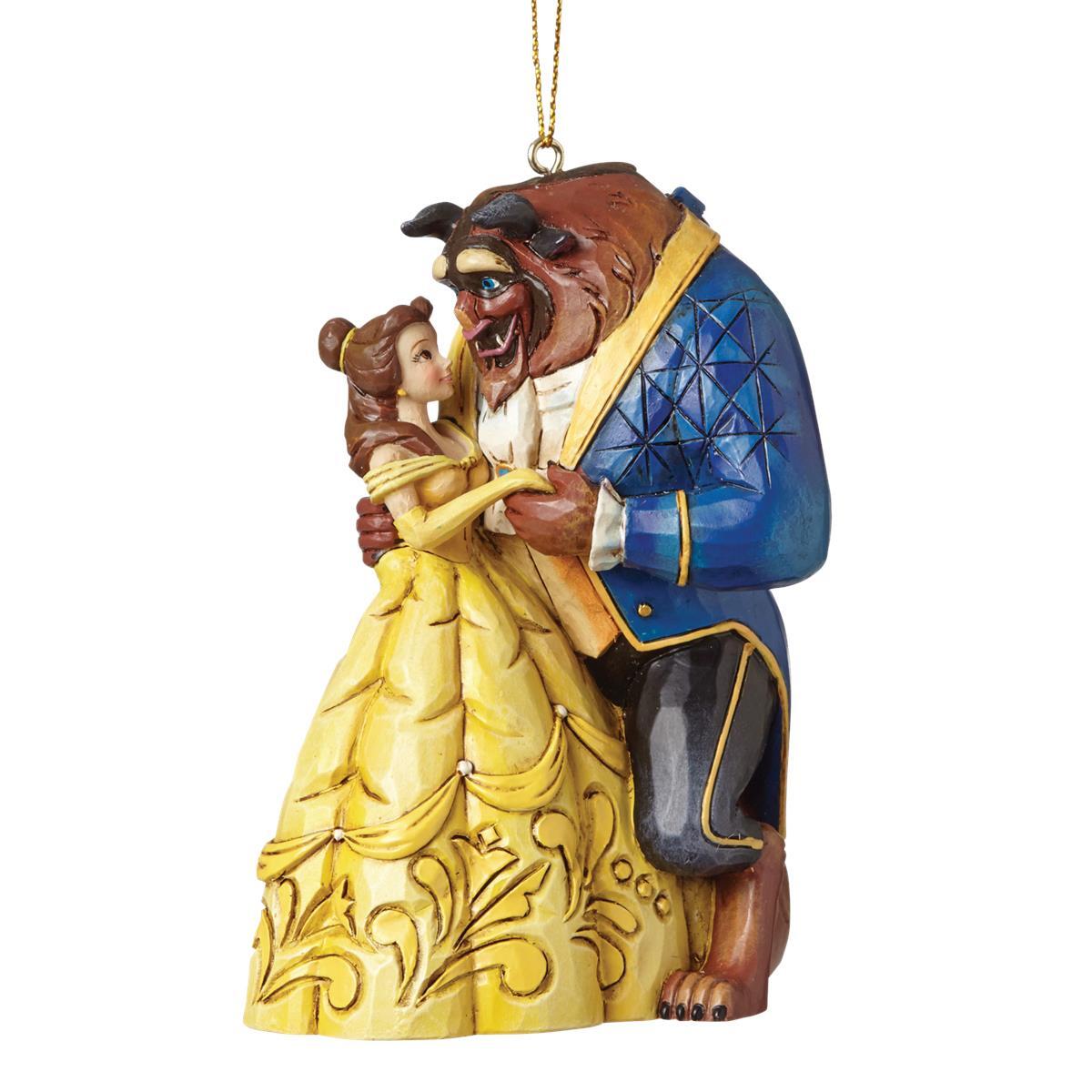 DISNEY TRADITIONS BY JIM SHORE HANGING ORNAMENT CHRISTMAS BEAUTY & THE BEAST DANCING 10CM