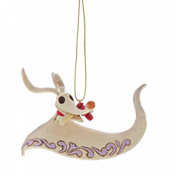 DISNEY TRADITIONS BY JIM SHORE CHRISTMAS HANGING ORNAMENT ZERO WITH BONE 8CM