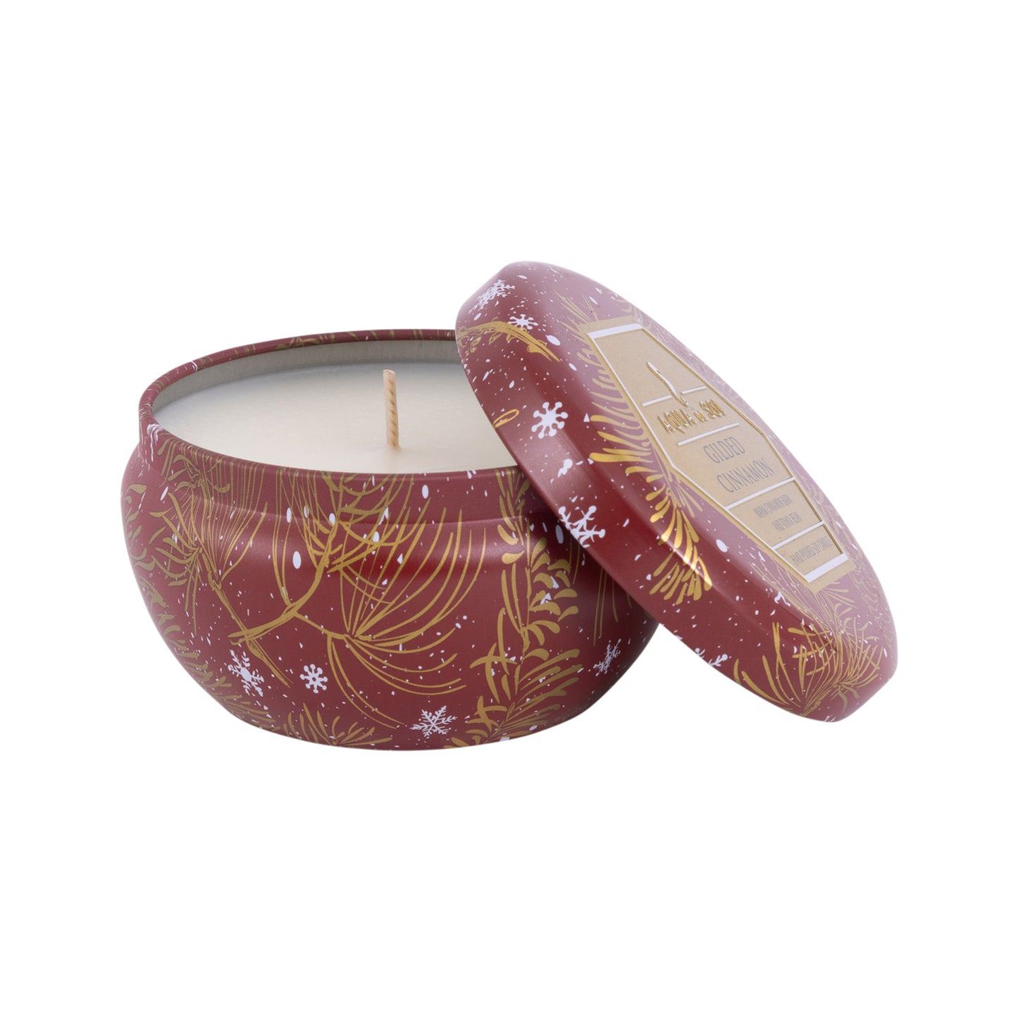 THE SOI CO DECORATIVE TIN CANDLE GILDED CINNAMON