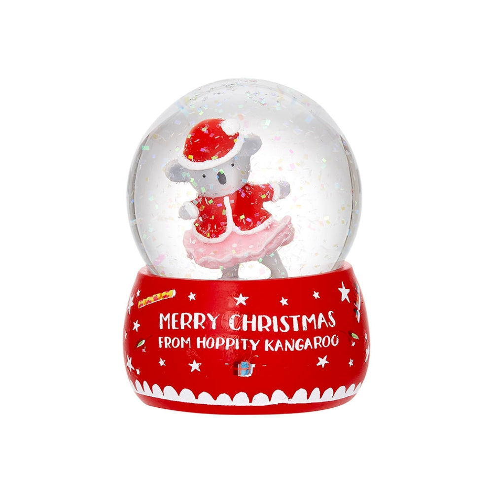 ASHDENE BARNEY GUMNUT & FRIENDS SAVE CHRISTMAS SMALL SNOW GLOBE OLIVE