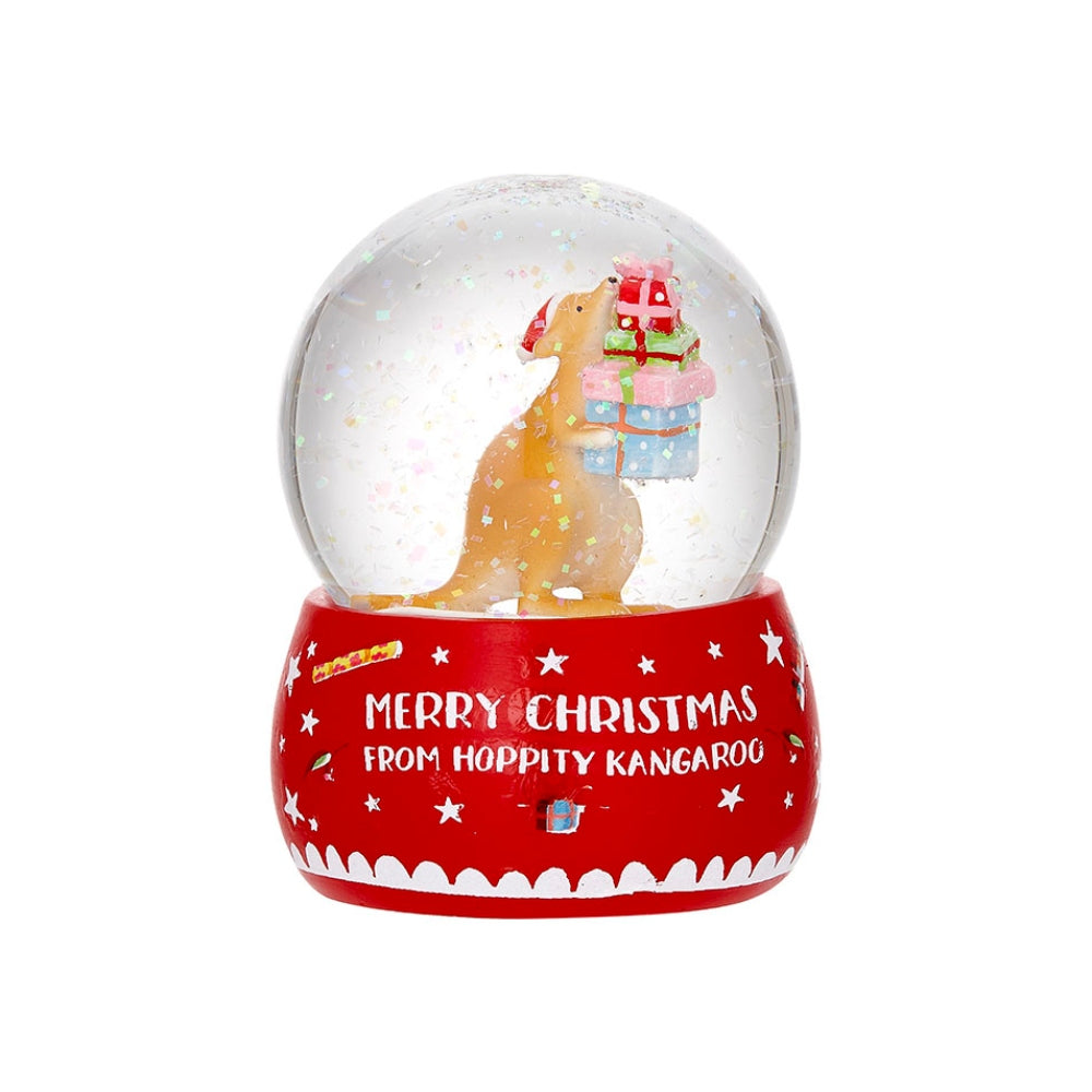 ASHDENE BARNEY GUMNUT & FRIENDS SAVE CHRISTMAS SMALL SNOW GLOBE HOPPITY