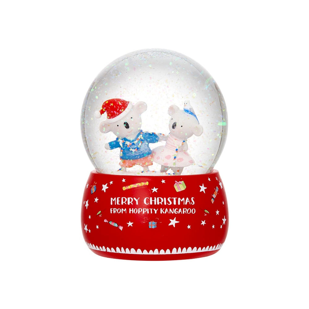 ASHDENE BARNEY GUMNUT & FRIENDS SAVE CHRISTMAS MEDIUM SNOW GLOBE BARNEY & OLIVE