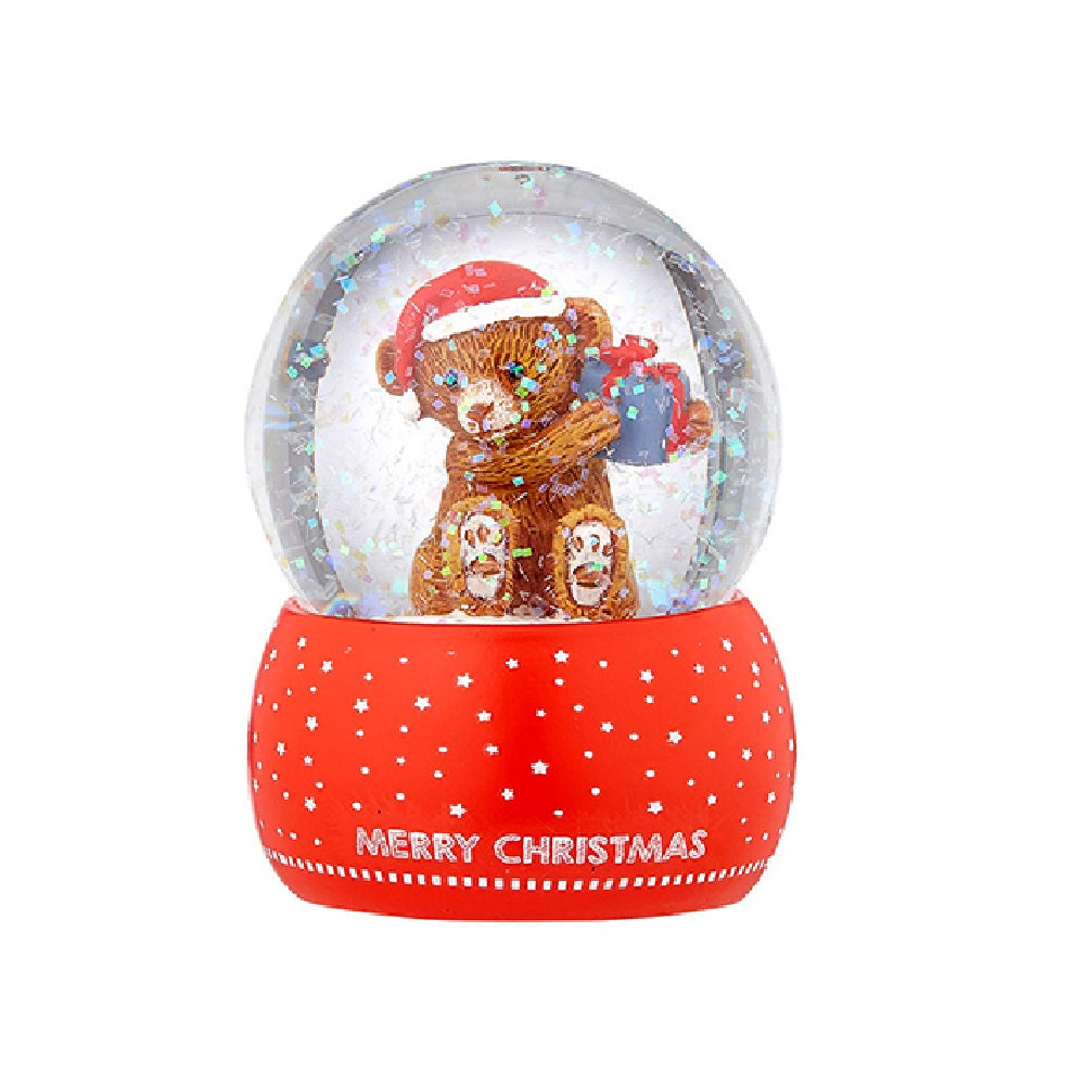 ASHDENEHONEY POT BEAR CHRISTMAS SMALL SNOW GLOBE SANTA'S SURPRISE