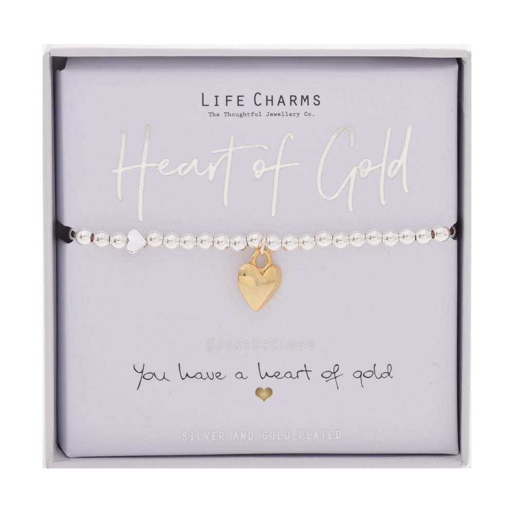 LIFE CHARMS BRACELET HEART OF GOLD