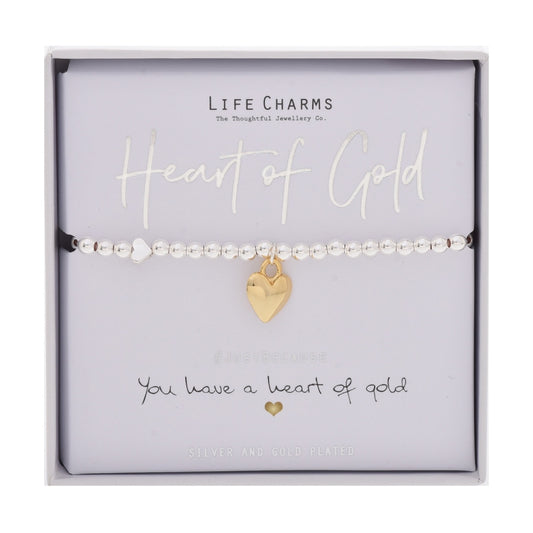 LIFE CHARMS BRACELET HEART OF GOLD