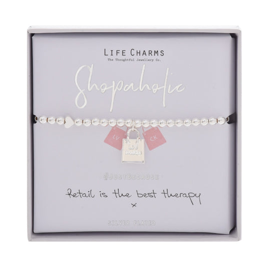 LIFE CHARMS BRACELET SHOPAHOLIC