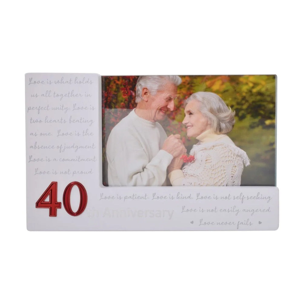 PHOTO FRAME 40TH ANNIVERSARY WITH VERSE 6X4