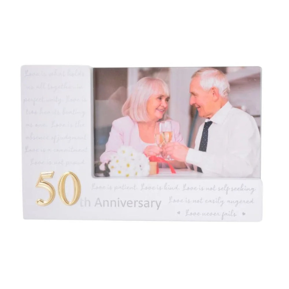 PHOTO FRAME 50TH ANNIVERSARY WITH VERSE 6X4