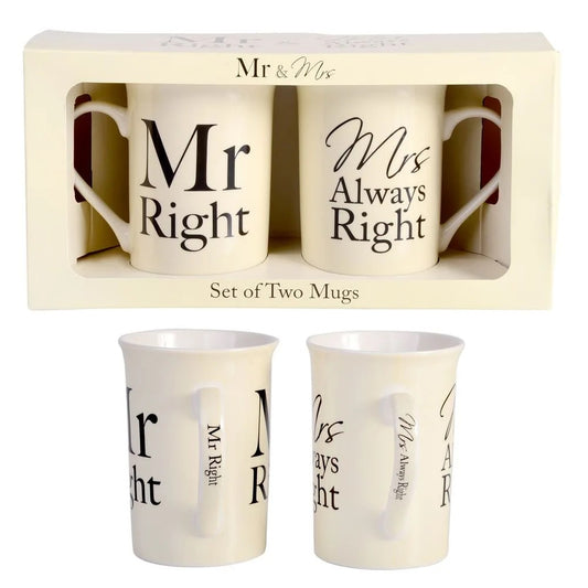 MUG SET OF 2 MR RIGHT MRS ALWAYS RIGHT