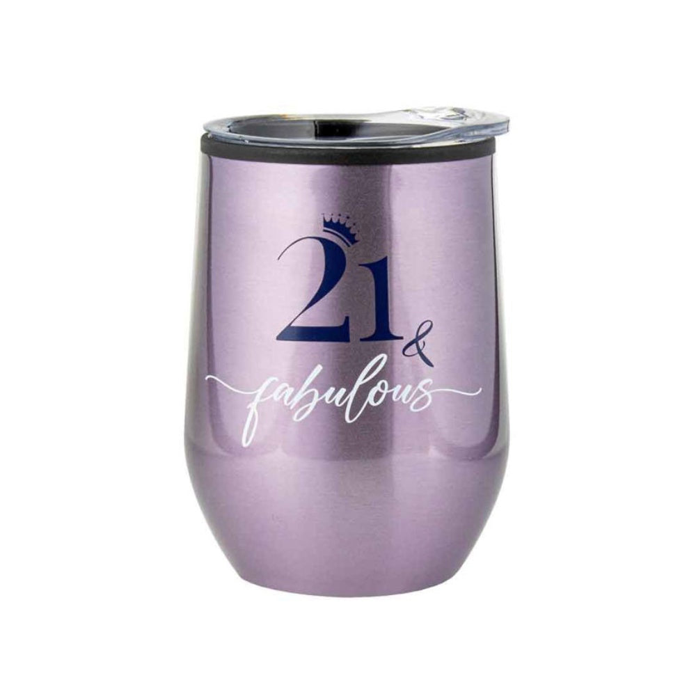 DOUBLE WALL THERMOS MUG 21ST BIRTHDAY