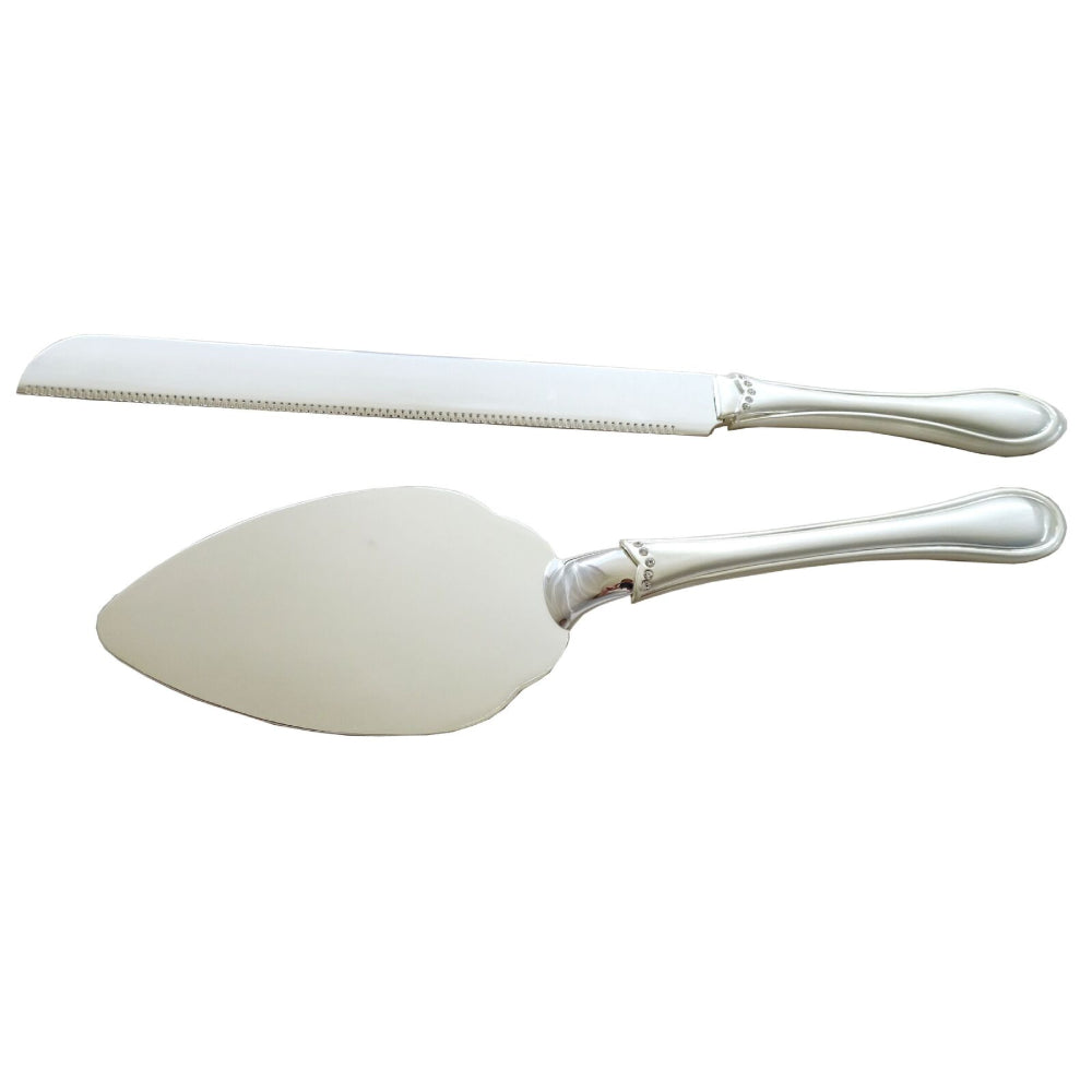 THE RUSSELL COLLECTION SILVER PLATED CAKE SERVER & KNIFE SET