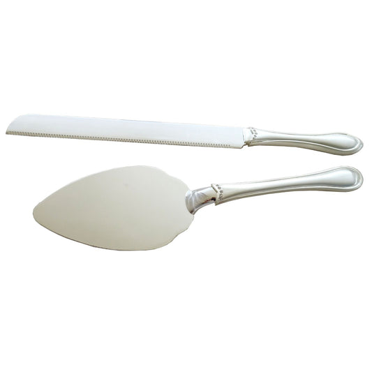 THE RUSSELL COLLECTION SILVER PLATED CAKE SERVER & KNIFE SET