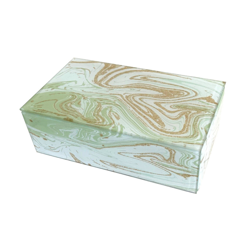 THE RUSSELL COLLECTION GLASS JEWELLERY BOX MENTA