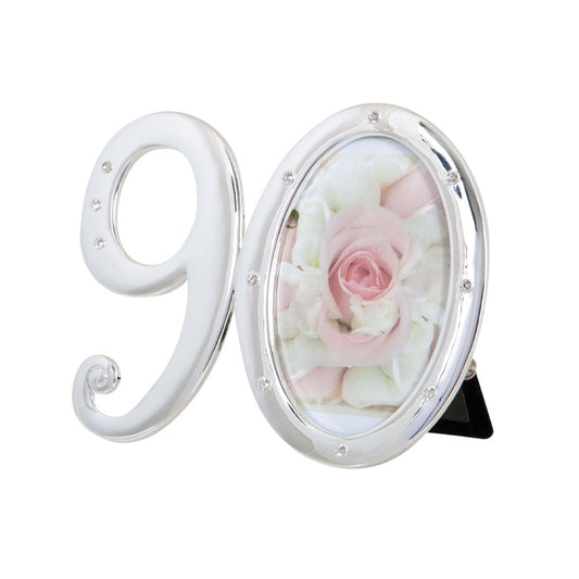 THE RUSSELL COLLECTION NUMBER PHOTO FRAME 90TH BIRTHDAY SILVER WITH DIAMONTE