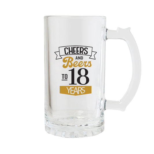 SIP CELEBRATION BEER GLASS 18TH BIRTHDAY