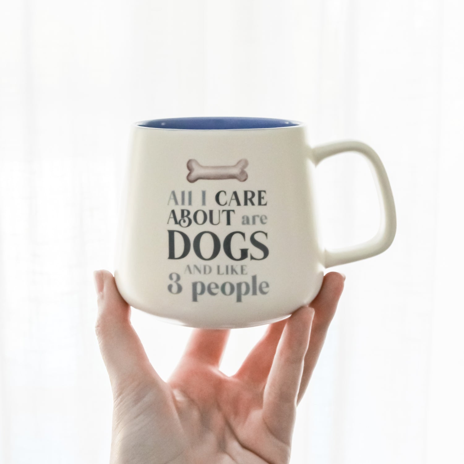 PET MUG ALL I CARE ABOUT ARE DOGS AND LIKE 3 PEOPLE