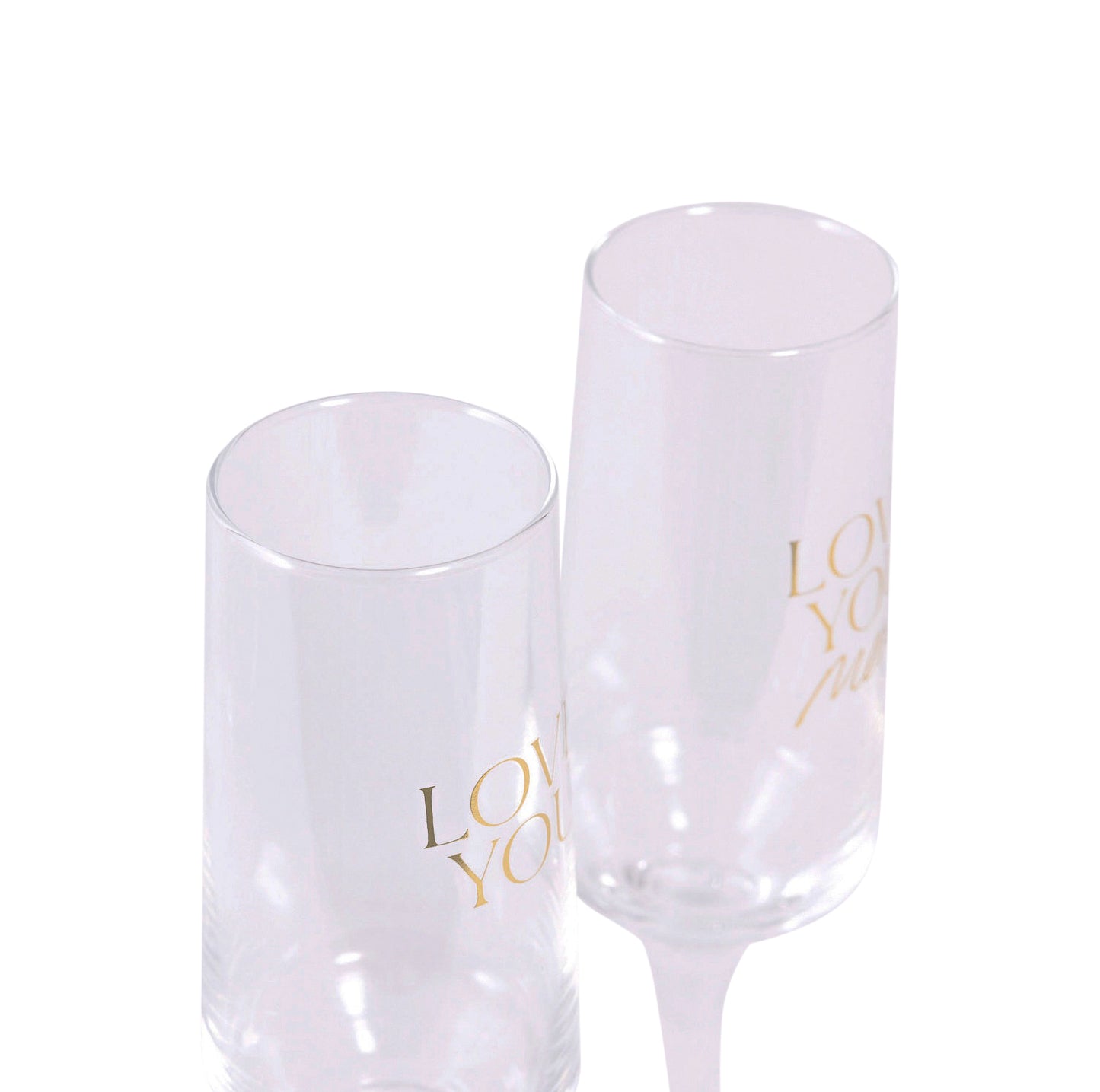 WEDDING CHAMPAGNE GLASS SET LOVE YOU