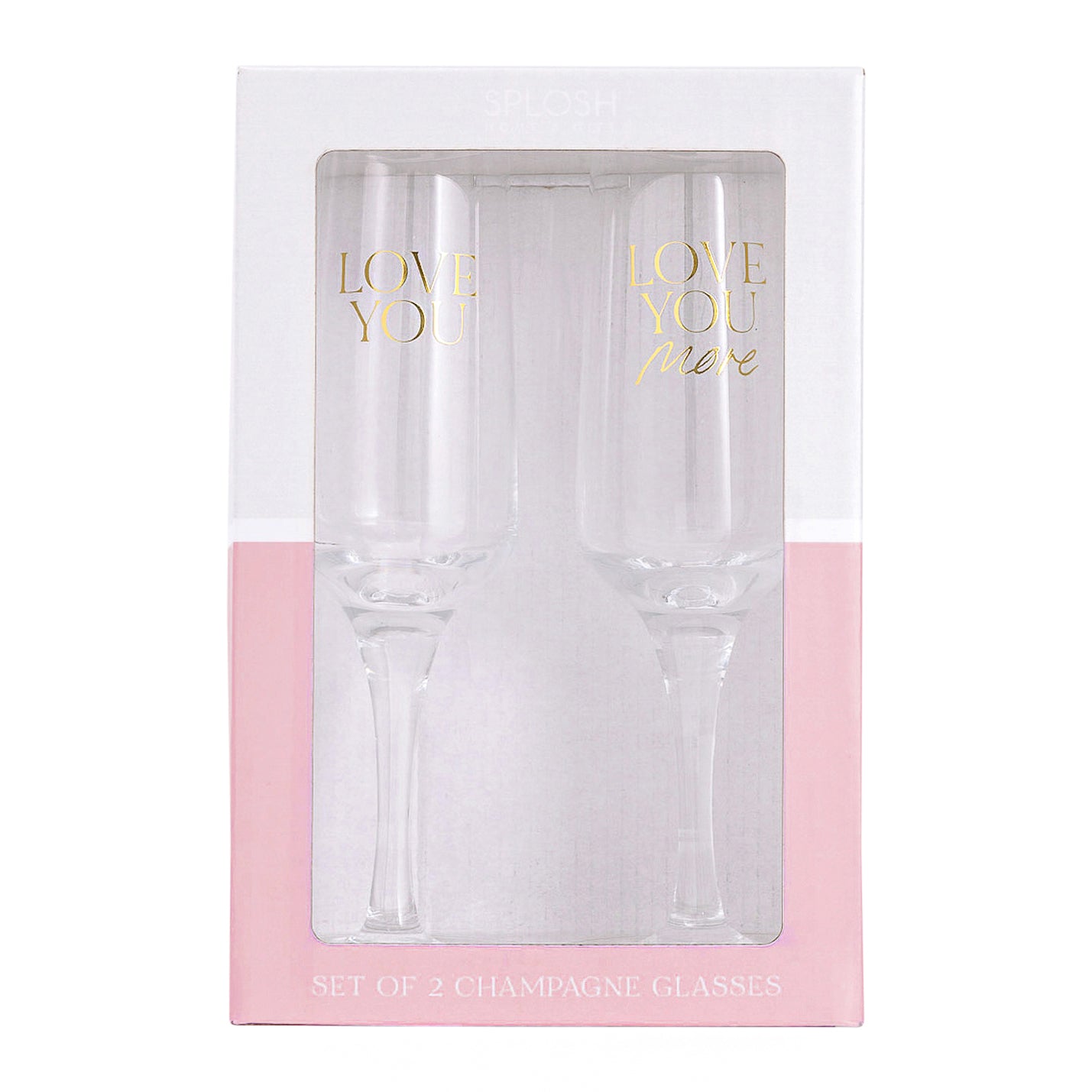 WEDDING CHAMPAGNE GLASS SET LOVE YOU