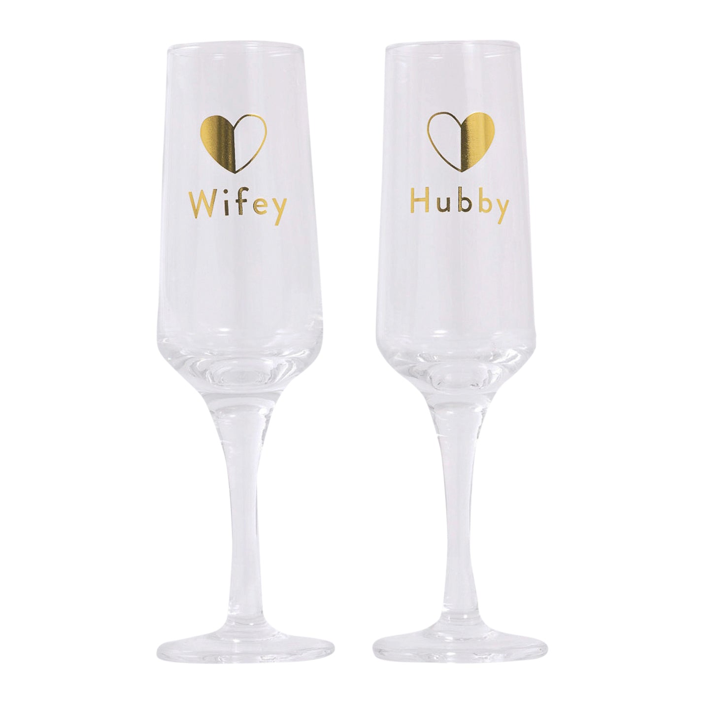 WEDDING WINE GLASS SET WIFEY & HUBBY