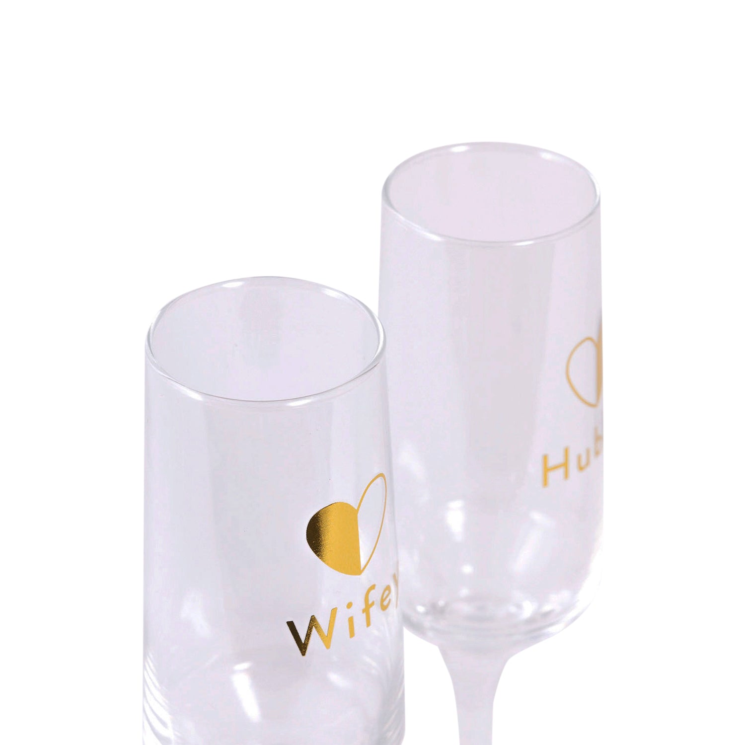 WEDDING WINE GLASS SET WIFEY & HUBBY