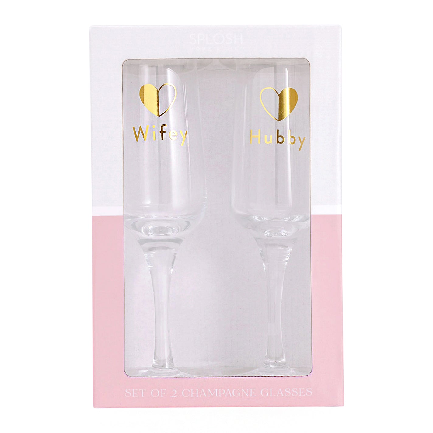 WEDDING WINE GLASS SET WIFEY & HUBBY