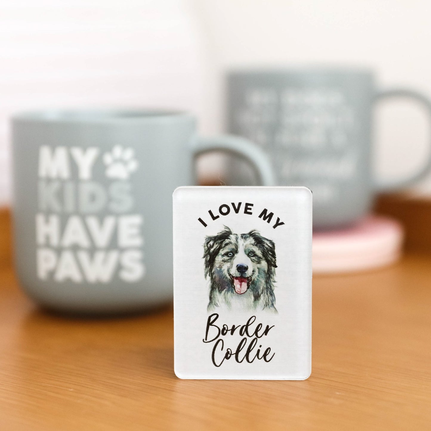 I LOVE MY PET ACRYLIC MAGNET BORDER COLLIE