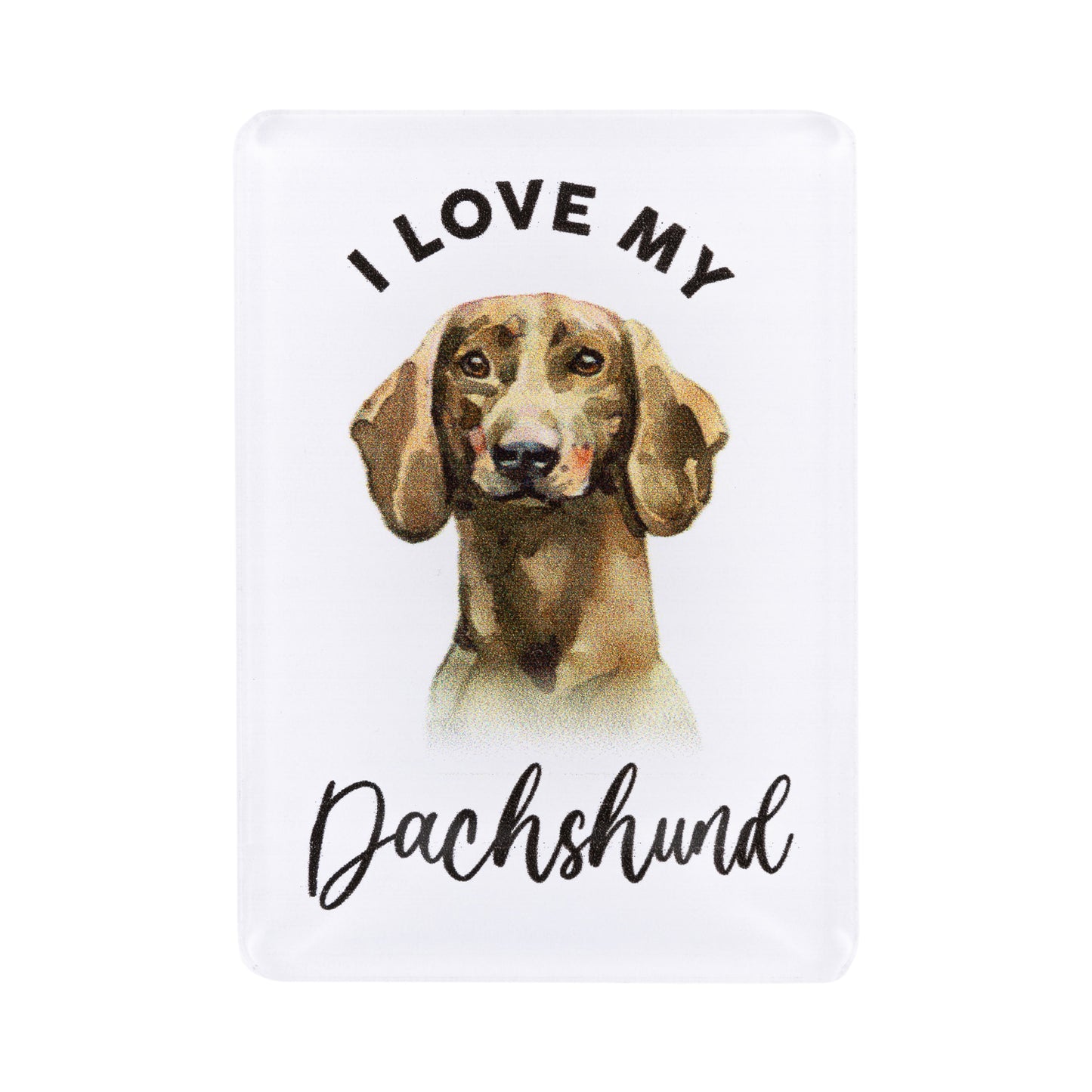 I LOVE MY PET ACRYLIC MAGNET DACHSHUND