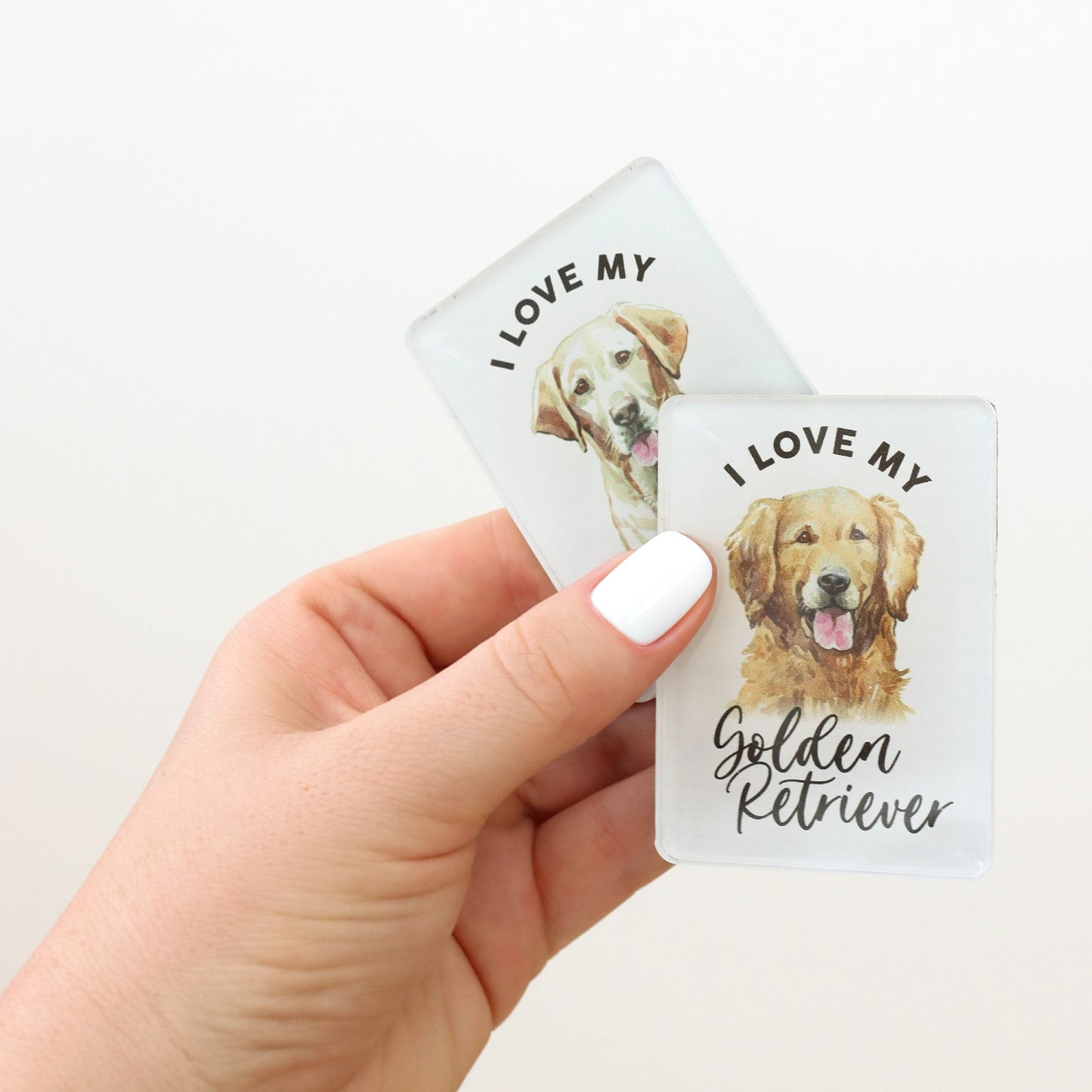 I LOVE MY PET ACRYLIC MAGNET GOLDEN RETRIEVER