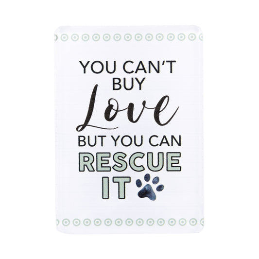 I LOVE MY PET ACRYLIC MAGNET RESCUE