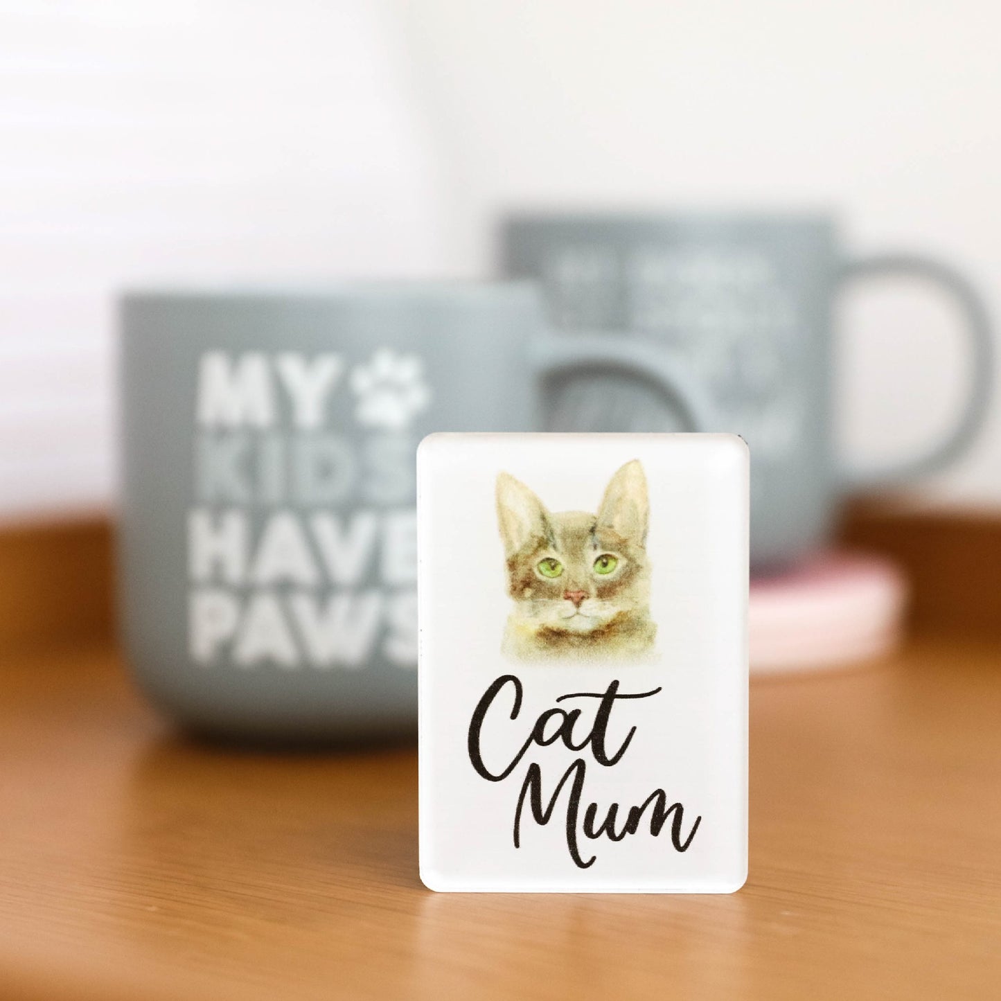 I LOVE MY PET ACRYLIC MAGNET CAT MUM