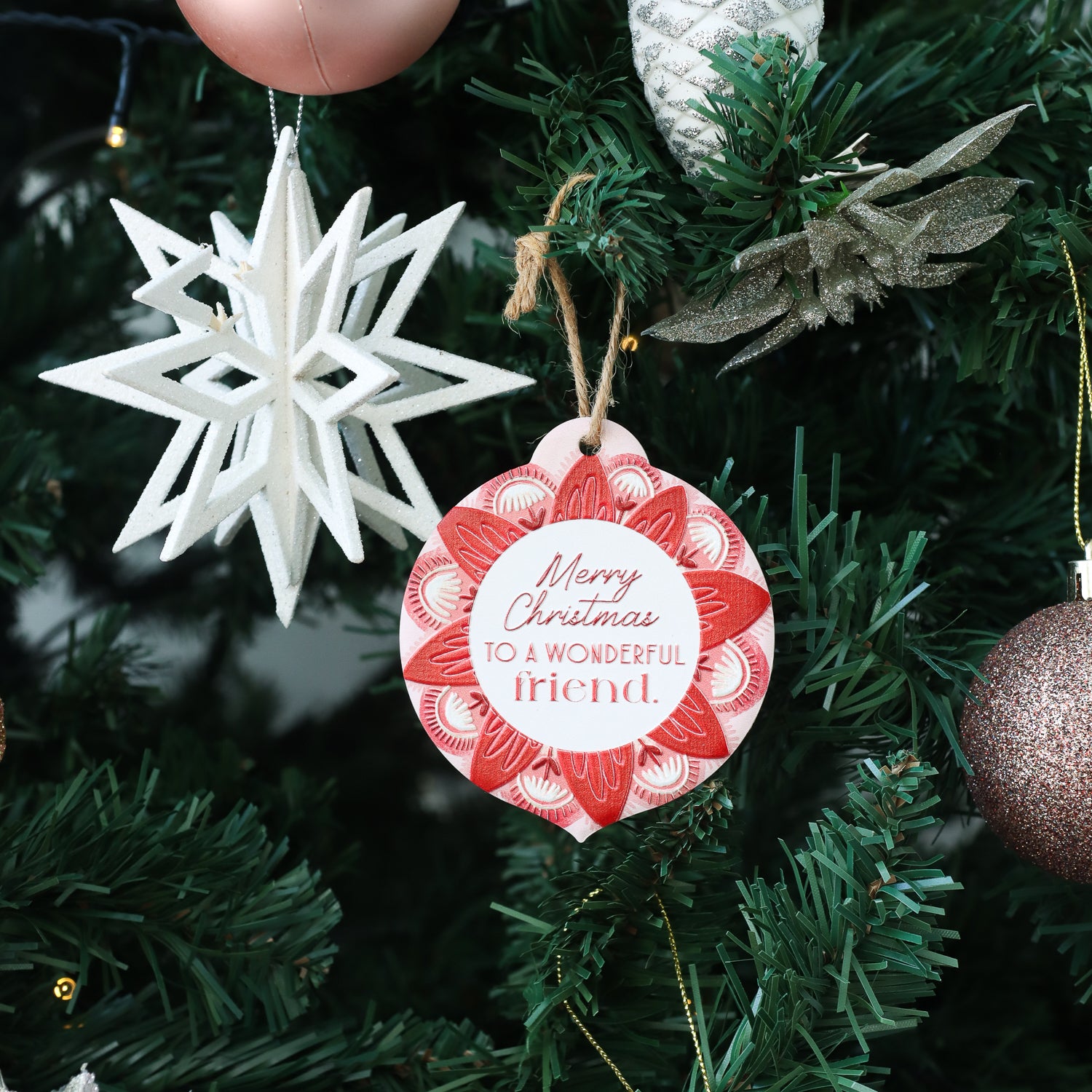 CHRISTMAS CERAMIC HANGING KEEPSAKE FRIEND