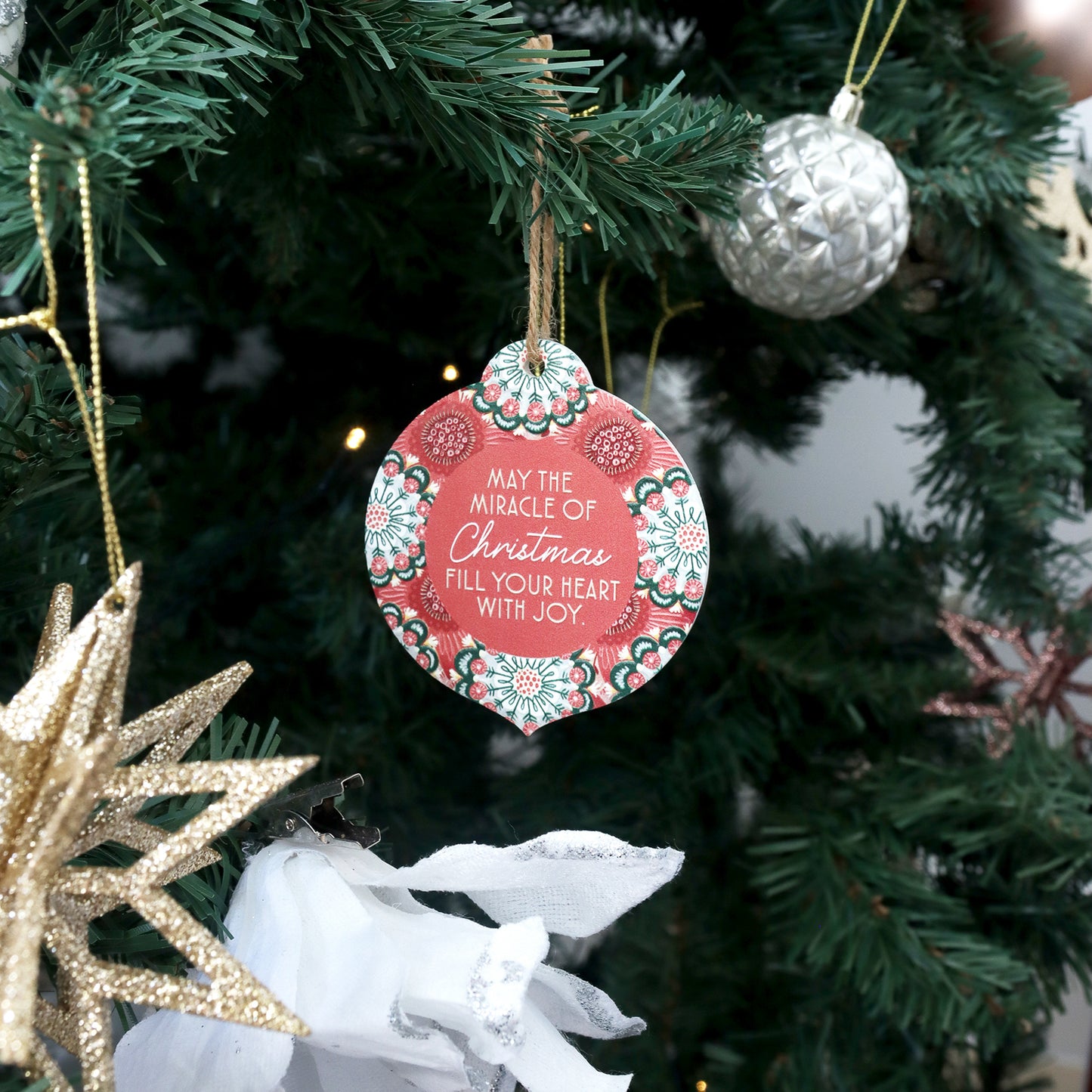 CHRISTMAS CERAMIC HANGING KEEPSAKE JOY