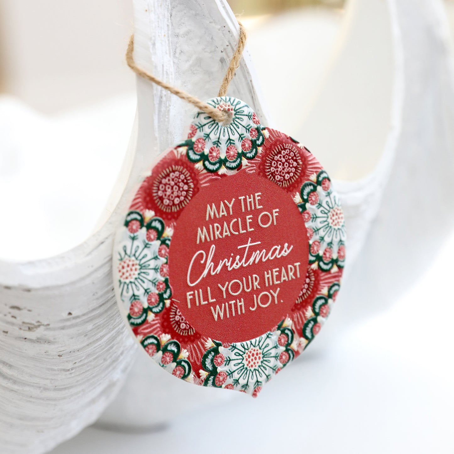 CHRISTMAS CERAMIC HANGING KEEPSAKE JOY