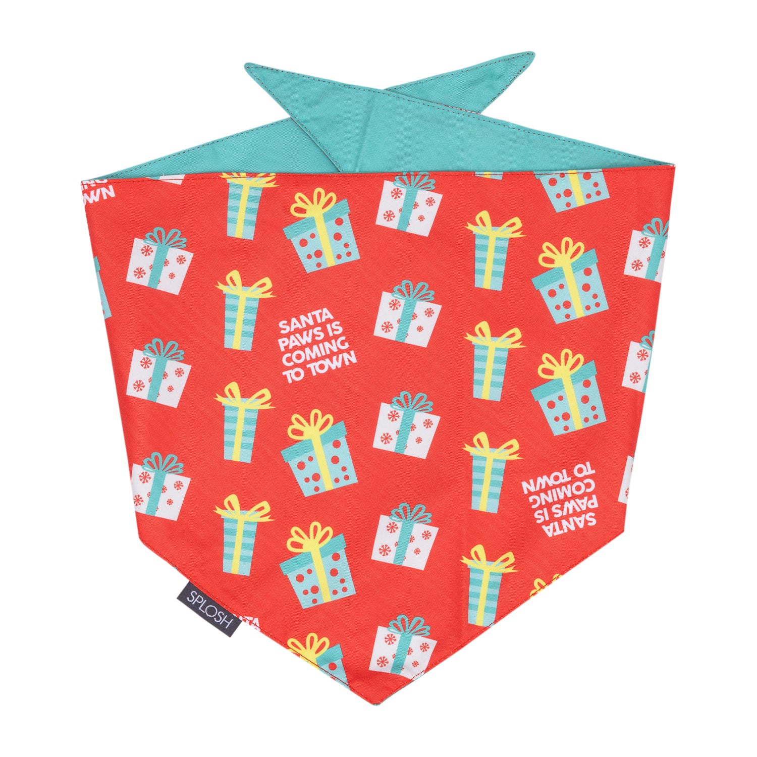 CHRISTMAS DOG BANDANA PRESENTS DESIGN