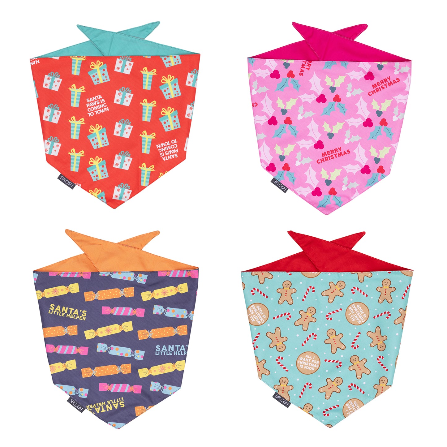 CHRISTMAS DOG BANDANA PRESENTS DESIGN