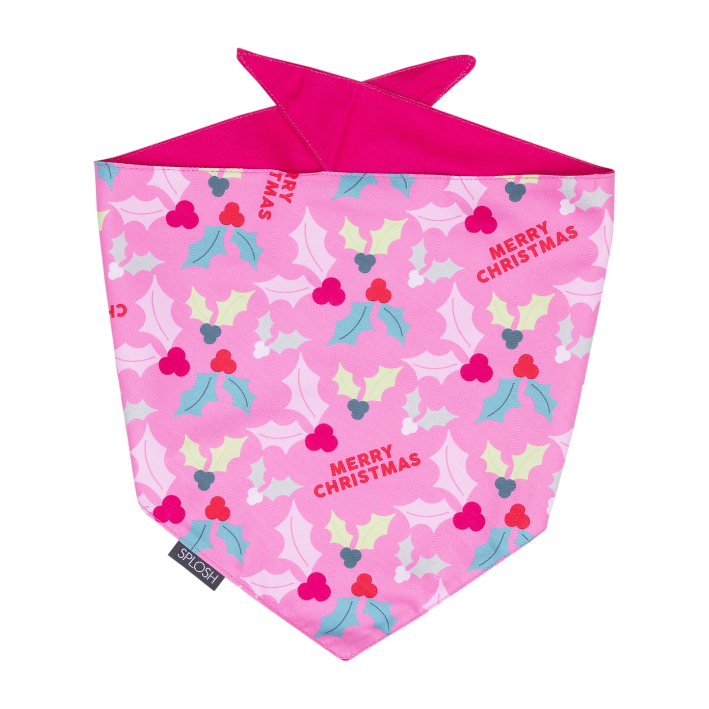 CHRISTMAS DOG BANDANA HOLLY DESIGN