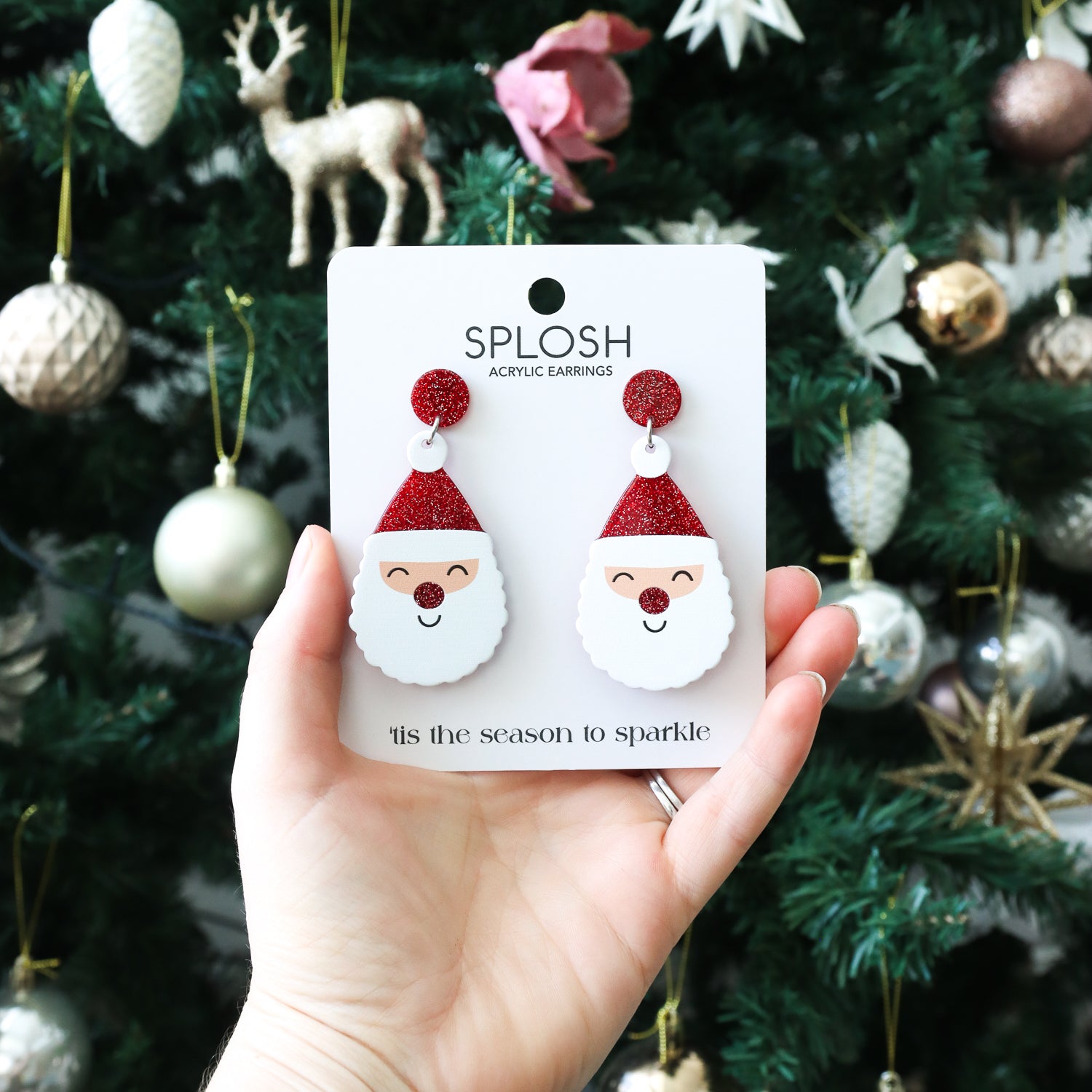 CHRISTMAS EARRINGS SANTA DESIGN