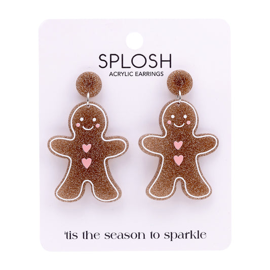 CHRISTMAS EARRINGS GINGERBREAD MAN DESIGN