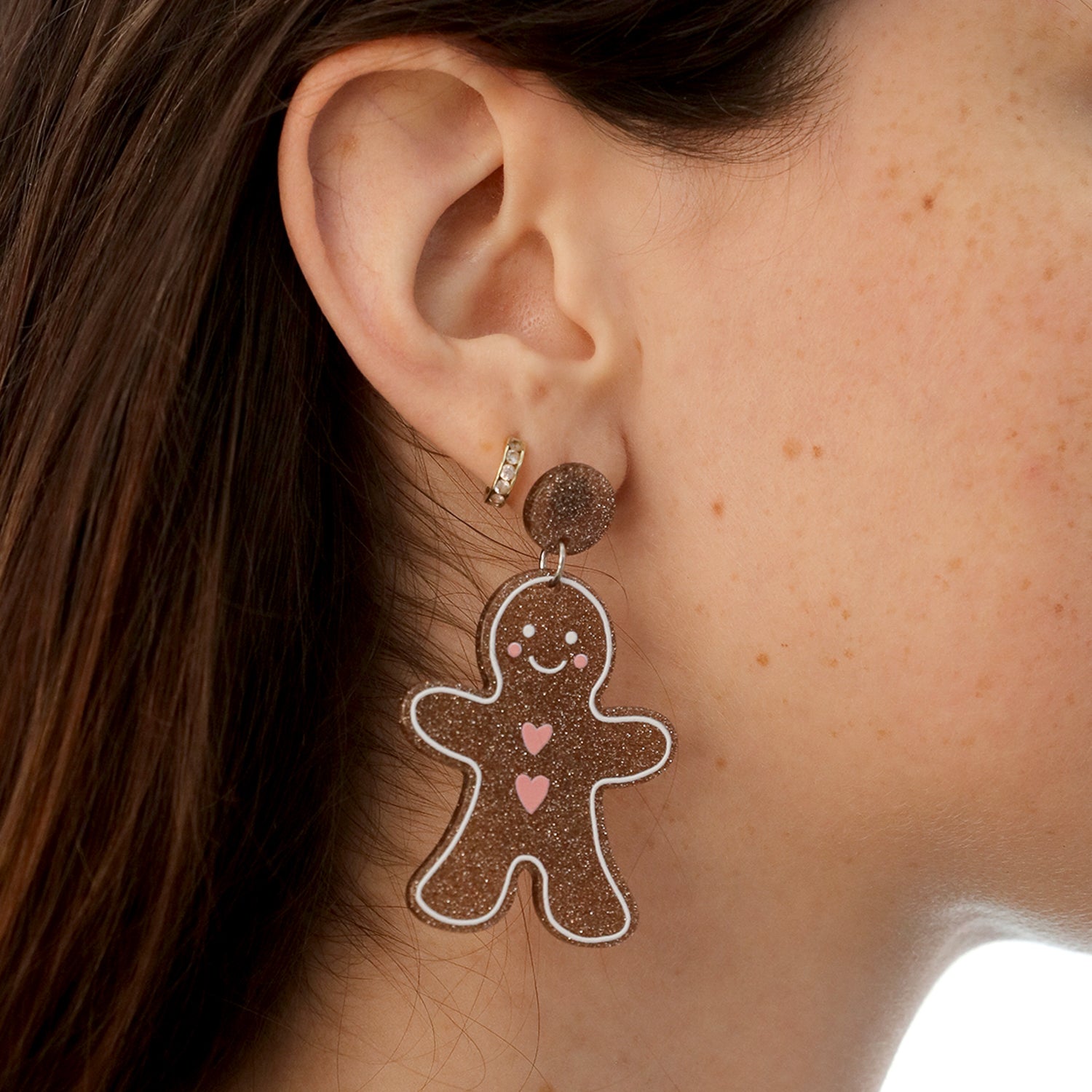 CHRISTMAS EARRINGS GINGERBREAD MAN DESIGN